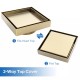 120*120mm Brushed Brass Shower Grate Floor Waste Drain Smart Tile Insert